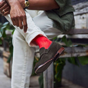 Skarpetki ze ściągaczem London Sock Company Simply Sartorial - Rubinowa czerwień