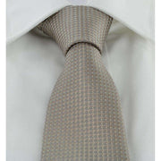 Michelsons of London Textured Geo Silk Tie and Pocket Square Set - Taupe