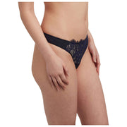 Koronkowe stringi Skarlett Blue Entice Front - czarny/granatowy