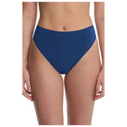 Krótkie figi Natori Bliss Bare Cotton z wysokim stanem - ciemny kobaltowy błękit