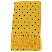 Knightsbridge Neckwear Polka Dot Aviator Silk Scarf - Yellow/Navy