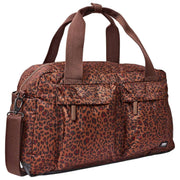 Roka Gatwick Średnia torba marynarska z płótna pochodzącego z recyklingu - Mini Leopard Brown