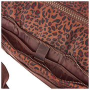 Roka Gatwick Średnia torba marynarska z płótna pochodzącego z recyklingu - Mini Leopard Brown