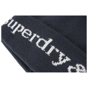 Superdry & Co Dzianina czapka beanie z logo Athletic Essentials - Eclipse Navy