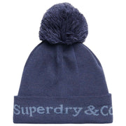 Superdry & Co Dzianina czapka beanie z logo Athletic Essentials - Mariner Navy