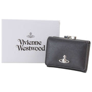 Torebka Vivienne Westwood Saffiano z małą ramką - czarna