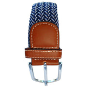 Bassin and Brown Chevron Woven Belt - Blue/White