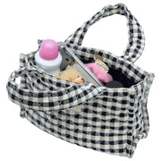 Klasyczna mini torba na zakupy Moon Nude - czarna/biała
