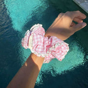Moon Nude Peony Scrunchie - Różowy/Biały