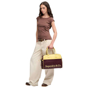 Superdry & Co Heritage Retro Gym Bag - Burgundy Red/Yellow