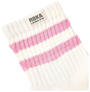 Skarpety Roka Windsor Stripe Crew - różowy goździk