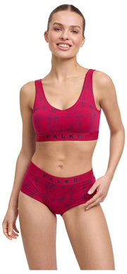 Dwupak biustonosza z gorsetem Falke Daily Comfort Print – czarny/czerwony