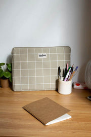 Torba Hindbag Ava Medium na laptopa 15 cali - szałwiowa zieleń/biała kratka