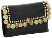 Portmonetka na monety Campomaggi Felloniche Stud - czarno-złota