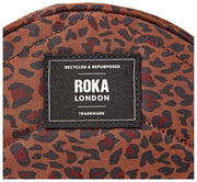 Roka Paddington Mała torba na ramię z płótna z recyklingu - Mini Leopard Brown