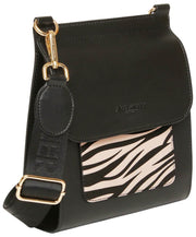 Torba na ramię Alice Wheeler London Bloomsbury - Czarny/Zebra