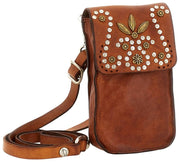 Torba na telefon Campomaggi Siena Stud - Cognac Tan
