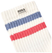 Skarpety Roka Windsor Stripe Crew - Coastal Blue/Scarlet