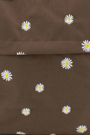 Kind Bag London Hackney haftowany średni plecak - Cocoa Brown Daisy