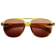 Barner Brad Glossy Sunglasses - Ecru Olive Green/Cocoa Brown