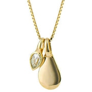 Beginnings April Semi-Precious Birthstone Necklace - Gold/White
