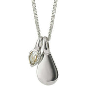 Beginnings April Semi-Precious Birthstone Necklace - Silver/White