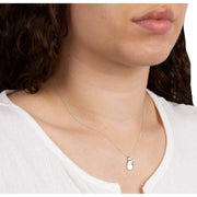 Beginnings April Semi-Precious Birthstone Necklace - Silver/White