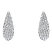 Beginnings Channel Set Droplet Stud Earrings - Silver