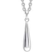 Beginnings Elongated Teardrop Pendant - Silver