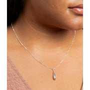 Beginnings Elongated Teardrop Pendant - Silver
