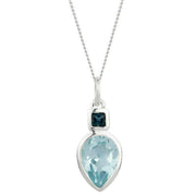 Beginnings Iris Petal Drop Pendant - Silver/Blue
