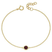 Beginnings January Crystal Birthstone Bracelet - Gold/Burgundy