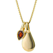 Beginnings January Semi-Precious Birthstone Necklace - Gold/Red