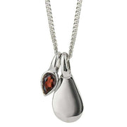 Beginnings January Semi-Precious Birthstone Necklace - Silver/Red