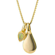 Beginnings October Semi-Precious Birthstone Necklace - Gold/White