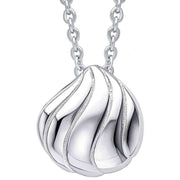 Beginnings Organic Wave Teardrop Slider Pendant - Silver