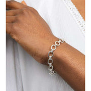 Beginnings Oval Textured Connection Link Bracelet - Silver