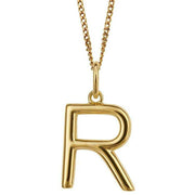 Beginnings R Initial Pendant - Gold