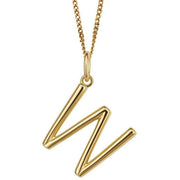 Beginnings W Initial Pendant - Gold