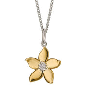 Beginnings Yellow Gold Plating Jasmine Flower Pendant - Gold/Silver