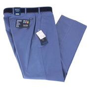 BRUHL Montana Micro Twill Stretch Lightweight Chinos  - Blue