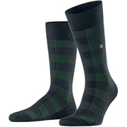 Burlington Buffalo Check Socks - Marine Blue