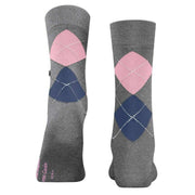 Burlington Covent Garden Socks - Concrete Grey/Pink