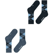 Dwupak skarpetek Burlington Everyday Argyle – jasnoniebieski dżins