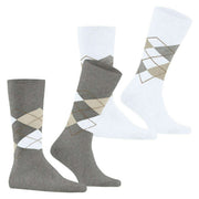 Dwupak skarpetek Burlington Everyday Argyle – jasnoszary Mel