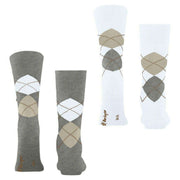 Dwupak skarpetek Burlington Everyday Argyle – jasnoszary Mel