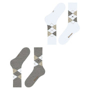 Dwupak skarpetek Burlington Everyday Argyle – jasnoszary Mel