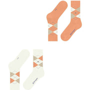 Dwupak skarpetek Burlington Everyday Argyle – białawy