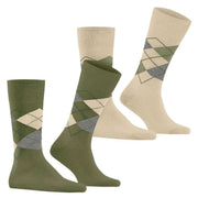 Dwupak skarpetek Burlington Everyday Argyle – zieleń Salvia