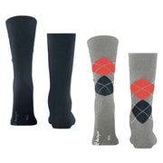 Burlington Everyday Argyle Mix 2-Pack Socks - Lunar Blue/Grey
